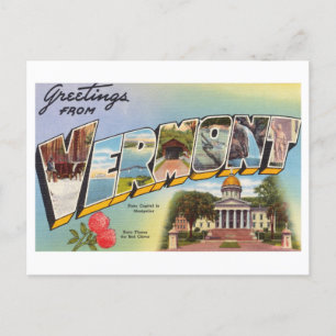 Vintage Grüße aus Vermont Postkarte