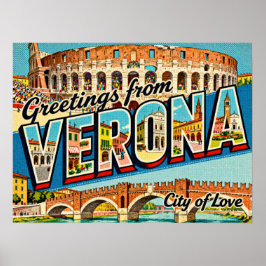 Vintage Grüße aus Verona Poster