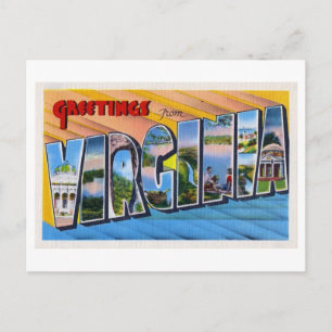 Vintage Grüße aus Virginia Postkarte