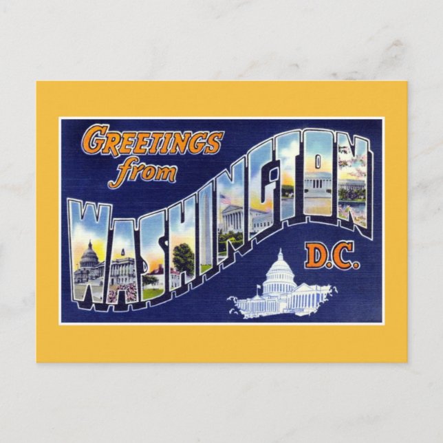 Vintage Grüße aus Washington DC Postkarte (Vorderseite)