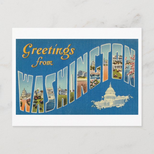 Vintage Grüße aus Washington DC Postkarte (Vorderseite)