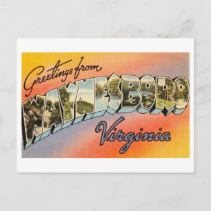 Vintage Grüße aus Waynesboro, Virginia Postkarte