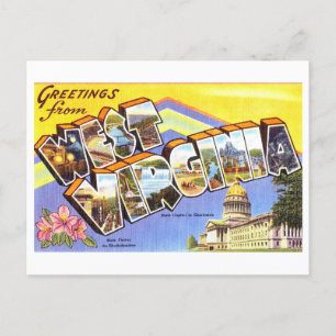 Vintage Grüße aus West Virginia Postkarte