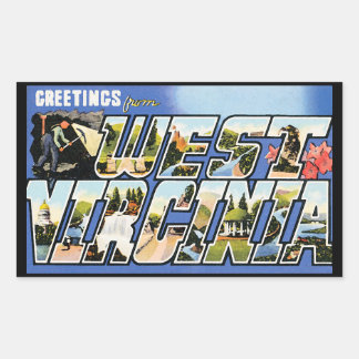 Vintage Grüße aus West Virginia Rechteckiger Aufkleber