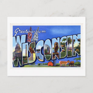Vintage Grüße aus Wisconsin Postkarte