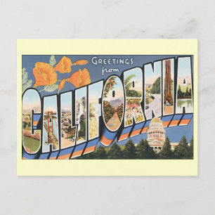 Vintage Grüße Kalifornien, Adressänderung Ankündigungspostkarte