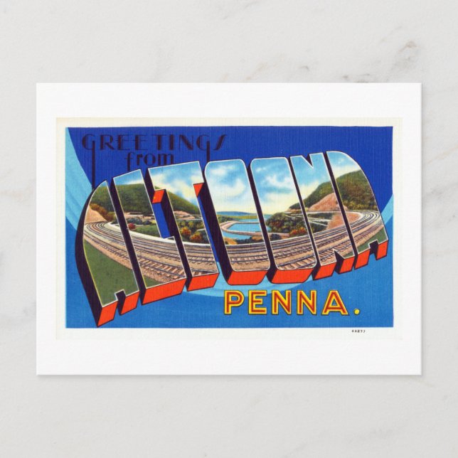 Vintage Grüße von Altoona Pennsylvania Travel Postkarte (Vorderseite)