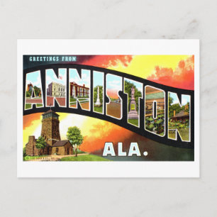 Vintage Grüße von Anniston, Alabama Postkarte
