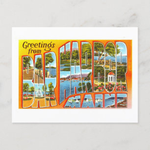 Vintage Grüße von Bar Harbour, Maine, Postkarte