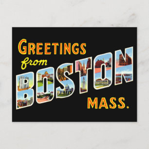 Vintage Grüße von Boston Travel Postkarte
