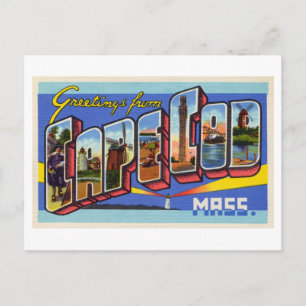 Vintage Grüße von Cape Cod, Massachusetts Postkarte