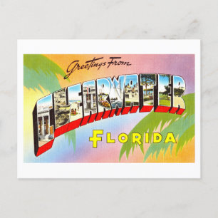 Vintage Grüße von Clearwater, Florida Postkarte