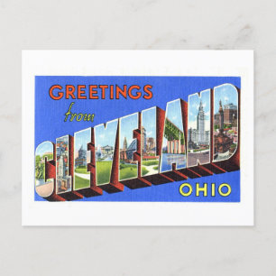 Vintage Grüße von Cleveland, Ohio Postkarte