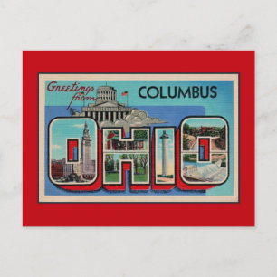Vintage Grüße von Columbus Ohio Postkarte
