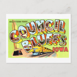Vintage Grüße von Council Bluffs, Iowa Postkarte