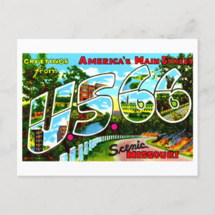 Vintage Grüße von der Route 66 in Missouri Postkarte