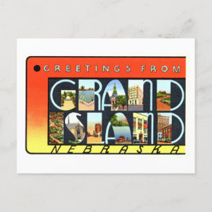 Vintage Grüße von Grand Island, Nebraska, Postkarte