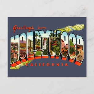 Vintage Grüße von Hollywood Travel Postkarte