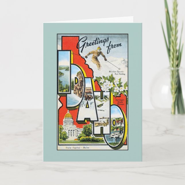 Vintage Grüße von Idaho Karte (Vorderseite)
