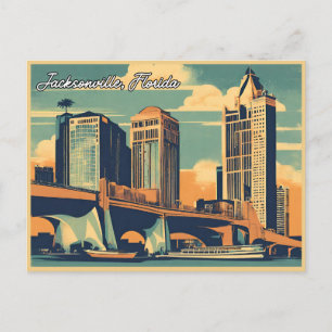 Vintage Grüße von Jacksonville Classic Retro Postkarte