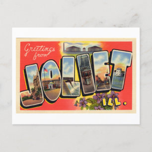 Vintage Grüße von Joliet, Illinois Postkarte