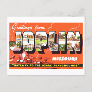Vintage Grüße von Joplin, Missouri, Postkarte