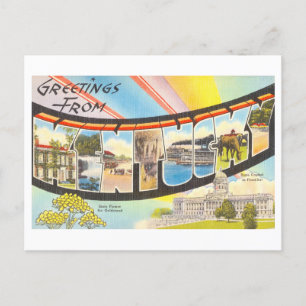 Vintage Grüße von Kentucky Postkarte