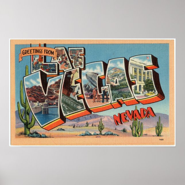 Vintage Grüße von Las Vegas Nevada P Poster (Vorne)