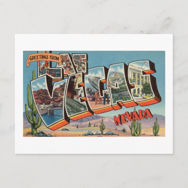 Vintage Grüße von Las Vegas Nevada Postkarte (Vorderseite)