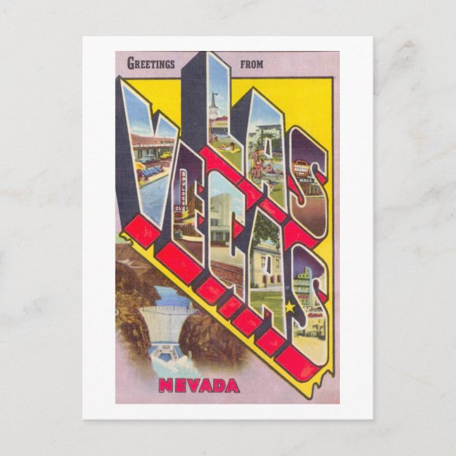 Vintage Grüße von Las Vegas, Nevada Postkarte (Vorderseite)