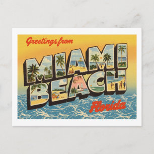 Vintage "Grüße von Miami Beach, Florida" Postkarte