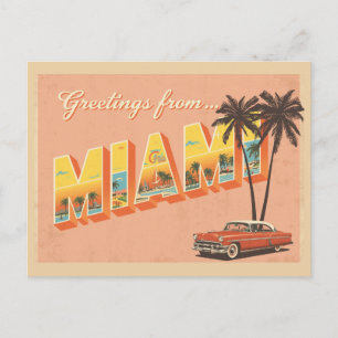 Vintage "Grüße von Miami" Postkarte