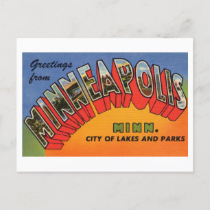Vintage Grüße von Minneapolis, Minnesota Postkarte
