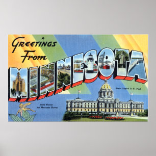 Vintage Grüße von Minnesota Poster