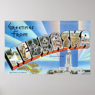 Vintage Grüße von Nebraska Reise Poster