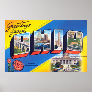 Vintage Grüße von Ohio Travel Poster