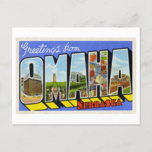 Vintage Grüße von Omaha, Nebraska Postkarte