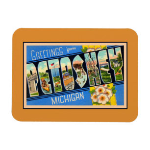 Vintage Grüße von Petoskey Michigan Magnet