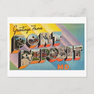 Vintage Grüße von Port Deposit, Maryland Postkarte