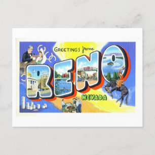 Vintage Grüße von Reno, Nevada, Postkarte