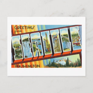 Vintage Grüße von Seattle Washington Travel P Postkarte