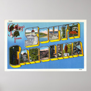 Vintage Grüße von South Carolina Travel Poster