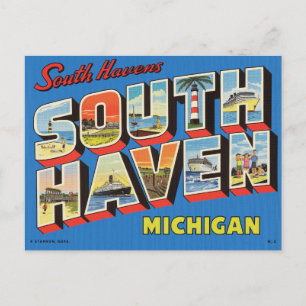 Vintage "Grüße von South Haven, Michigan" Postkarte