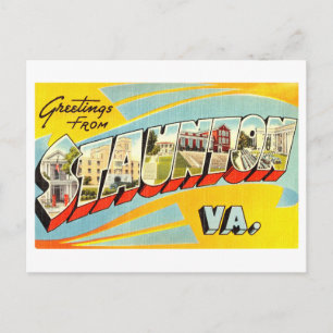 Vintage Grüße von Staunton, Virginia Postkarte