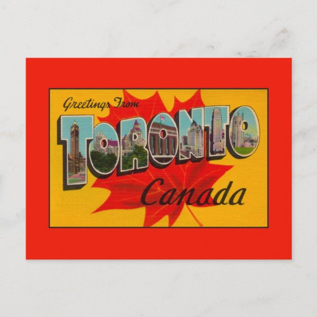Vintage Grüße von Toronto Ont. Postkarte (Vorderseite)