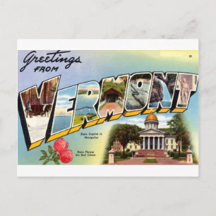 Vintage Grüße von Vermont Travel Postkarte