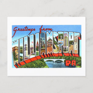 Vintage Grüße von Williamsport, Pennsylvania, Postkarte