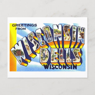 Vintage Grüße von Wisconsin Dells Postkarte