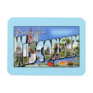 Vintage Grüße von Wisconsin Magnet
