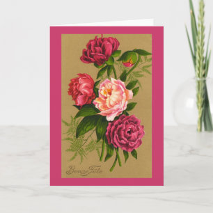 Vintage Grußkarte 1910 BONNE FETE Geburtstag Karte